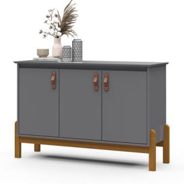 Imagem de Buffet Armário Organizador Aparador Balcão Sonetto 3 Portas Puxador em