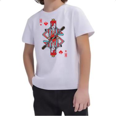 Imagem de Camiseta Infantil Baralho Rei David Bowie, 4