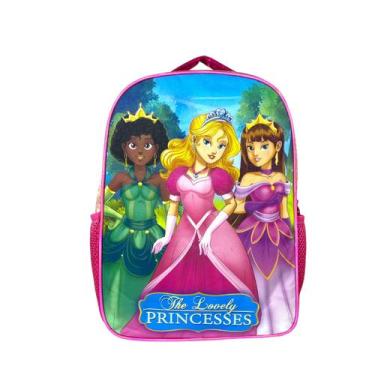 Imagem de Mochila Escolar Costas Princesas Brilho Winth BPD33063, PINK, 00