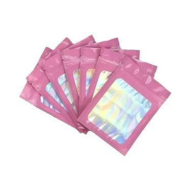 Imagem de Sacos Plásticos Iridescentes Com Fecho Zip 10-100 Peças Para Cosmético