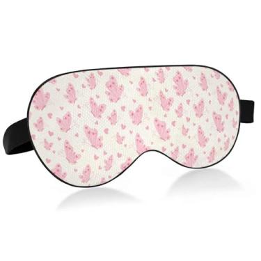 Imagem de Burbuja Máscara de dormir de borboletas cor-de-rosa para mulheres e homens, máscara refrescante para os olhos para dormir lateral com fecho elástico ajustável para viajar