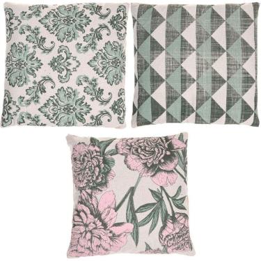 Imagem de Kit 3 Almofada Panamá Decorativa 100% Algodão 45x45cm Clássico