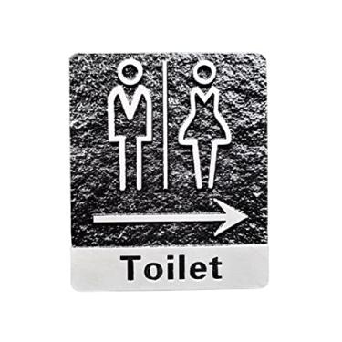 Imagem de Varões ocos de poliuretano personalizado acrílico antigo alívio 3D porta vaso sanitário placa placa de hotel casa (D, 18 x 20 cm)