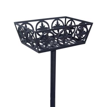 Imagem de Lixeira Flor de Liz Alumínio Fundido Calçada Rua 56x40x28cm