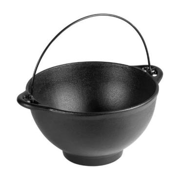 Imagem de Panela Mineira Polenteira Ferro Fundido Tampa Vidro 26cm 5L