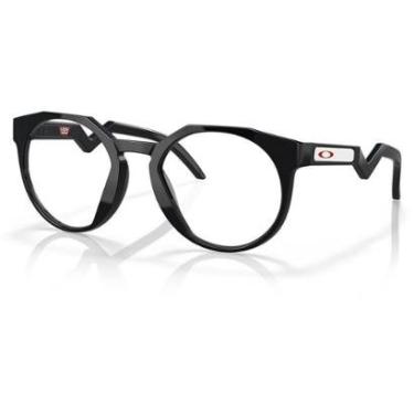 Imagem de Óculos de Grau Redondo Oakley HSTN RX Polished Black-Unissex