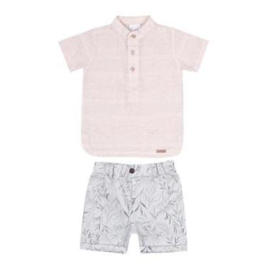 Imagem de Conjunto Bebê Menino Camisa Linho + Bermuda Paraiso Rf 15446-Masculino