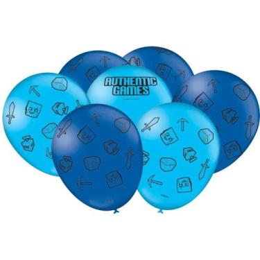 Imagem de Balão Minecraft AuthenticGames Bexiga Numero 9 - Fantasias Carol FC