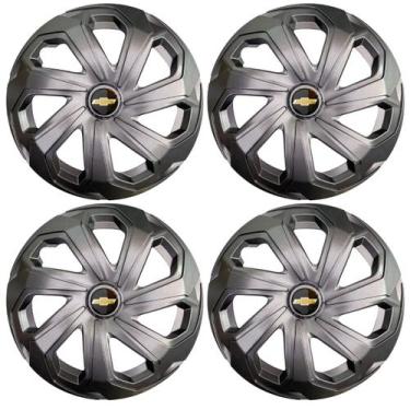 Imagem de Jogo calota 13 spider grafite celta corsa prisma classic - Garagem Onl