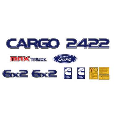 Imagem de Kit Adesivos Cargo 2422 Max Truck 6x2 Emblema Caminhão Ford - SPORTINO