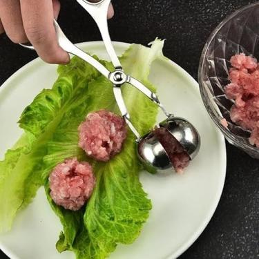 Imagem de Máquina de almôndegas de aço inoxidável 304, máquina de fazer bolas de arroz de sushi, colheres de sorvete e bolas de peixe, 17 x 4 cm, utensílio de cozinha para preparação de alimentos fácil e