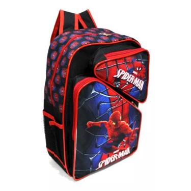 Imagem de Mochila Escolar Homem Aranha Teia Grande Costas Infantil - Kidsbag