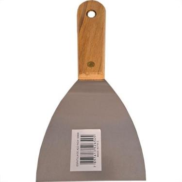 Imagem de Espatula Compel Aco Inox Cabo Madeira 100Mm - Kit C/6 Pecas