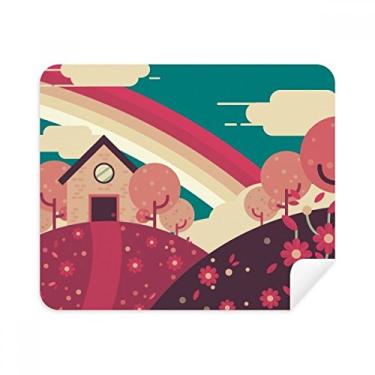 Imagem de Pano de limpeza com estampa de paisagem de casa de desenho animado, 2 peças, tecido de camurça