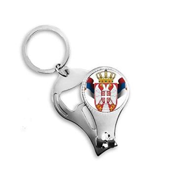 Imagem de Chaveiro Abridor de Garrafas Cortador de Unhas Serbia National Emblem Country