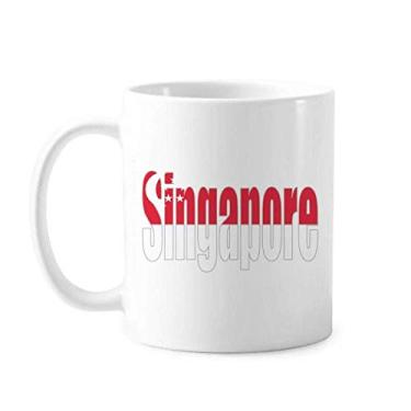 Imagem de Caneca com nome da bandeira do país de Singapura cerâmica xícara de porcelana de café louça