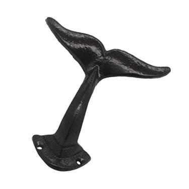 Imagem de WeiLaiKeQi Gancho de cauda de baleia gancho de roupas porta cabide de toalha atrás da porta decorativo ferro fundido cauda de baleia ganchos de parede para lavanderia quarto