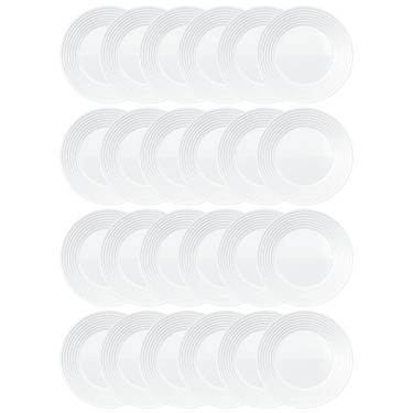 Imagem de Conjunto de Pratos de Sobremesa Duralex Saturno em Vidro 19 cm Branco – 24 Peças
