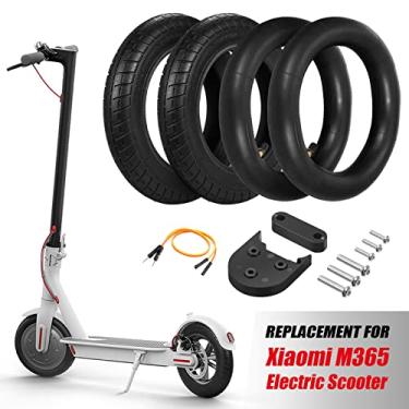 Imagem de Roda de scooter elétrica,10 x 2,0 polegadas tubo interno inflável conjunto de roda de pneu externo com guarda-lamas espaçr suporte de substituição espaçr para M365 acessórios scooter elétric