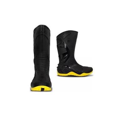 bota motociclista motosafe para motoboy em pvc impermeável preta