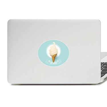 Imagem de Adesivo de notebook com emblema de vinil branco picolés sorvete e cones de sorvete