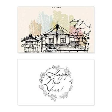 Imagem de Um pequeno centro em Chengdu da China Festival de Ano Novo Cartão de felicitações Bless Message Present