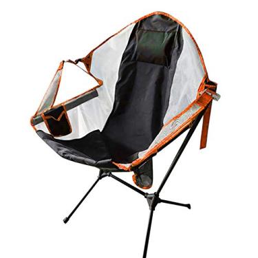 Imagem de C/H Cadeira de acampamento ultraleve com costas altas, upgrade com almofada removível, bolso lateral e bolsa de transporte, compacta, portátil e resistente para atividades ao ar livre, acampamento, mochilão, praia, pesca