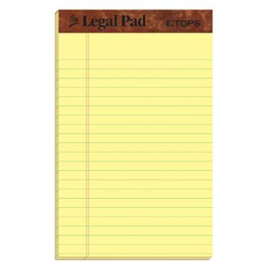 Imagem de Blocos de papel pautado Jr The Legal Pad Top, 12,7 x 20,32 cm Legal Rule, papel canário, 50 folhas, embalagem com 3 (75013)