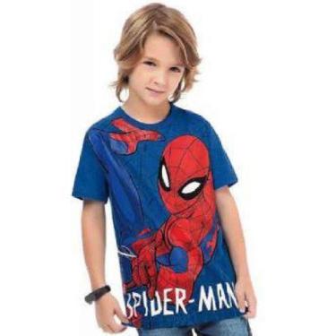 Imagem de Camiseta Spider Man Em Meia Malha Fakini 02577 - Tam 4 À 10