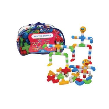 Imagem de Sacola de Peças de Encaixe Monte e Brinque 200 Peças