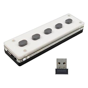 Imagem de predolo Mini teclado programável de 5 teclas DIY USB teclado sem,5 metros cabo USB para mídia musical teclas de silicone conexão de modo, com receptor USB