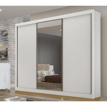 Imagem de Guarda Roupa Casal com Espelho 3 Portas 6 Gavetas São Paulo Gold Branco