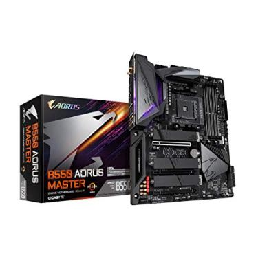 Imagem de Gigabyte B550 AORUS Master (AM4 AMD/B550/ATX/Triple M.2/SATA 6Gb/s/USB 3.2 Gen 2/WiFi 6/Realtek ALC1220-Vb/Fins-Array dissipador de calor/RGB Fusion 2.0/DDR4/placa-mãe para jogos)