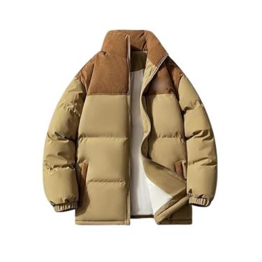 Imagem de Harajuku jaqueta masculina parca casaco de inverno coreano patchwork tops grossos corta-vento masculino streetwear casacos quentes, Pmf265coffee, M