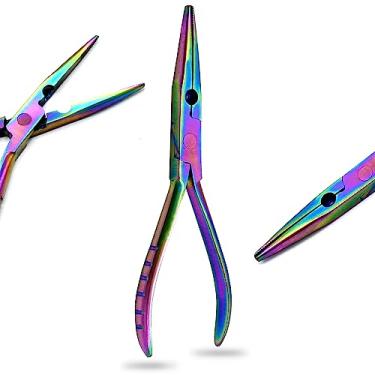 Imagem de AAProTools Novo alicate de ponta de agulha de pescador multicolorido de titânio multicolorido instrumentos atualizados de aço inoxidável