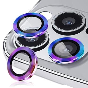 Imagem de TIUYAO Protetor de lente de câmera para iPhone 14 Pro 6,1 polegadas e iPhone 14 Pro Max 6,7 polegadas, protetor de lente de câmera de vidro temperado capa de anel de liga de alumínio adequada para