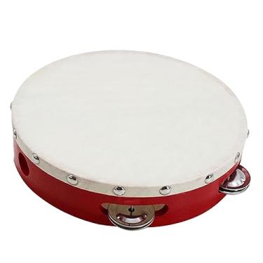 Imagem de Tambor de Pandeiro, Superfície Ajustável de Imitação de Pele de Carneiro, Aderência Confortável para Educação Musical (6 polegadas 40W)