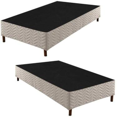 Imagem de 2 Base Box Solteiro 42x88x188cm mônaco Rustico Branco/Bordo