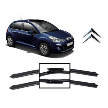 Imagem de Par De Palhetas Limpador de Parabrisa Dianteiro Citroen Novo C3 2014 e