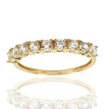 Imagem de Anel de ouro 18k aparador meia aliança - Elegancy Joias, 13