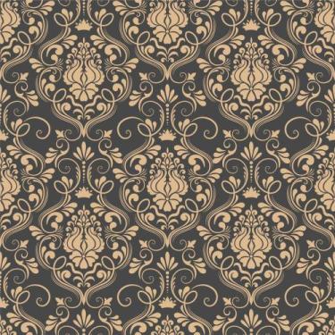 Imagem de Papel de Parede Vinílico Clássico Provençal Marrom E Dourado Sala 1m -
