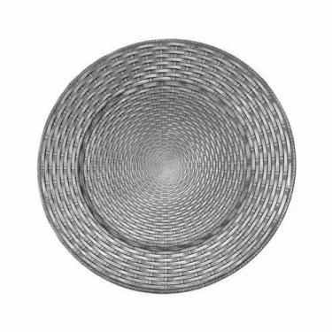 Imagem de Sousplat Redondo Rattan Prateado 7041 - Mimo Style