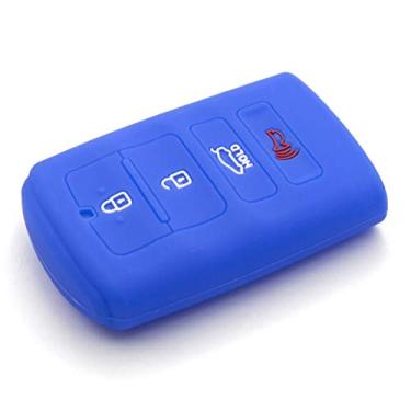 Imagem de LIGHTKOREA Capa protetora de chave inteligente com 4 botões de silicone para controle remoto 1 peça compatível com Kia Cadenza K7 K900LIGHTKOREA azul LIGHTKOREA_K7_K900_Case