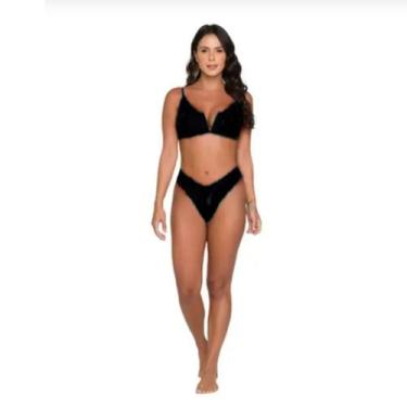 Imagem de Conjunto De Biquini Decote V Aro Modinha Moda Verão - ARSIÉ, Preto, P
