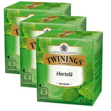Imagem de kit 3 TWININGS OF LONDON SABOR HORTELÃ 17,5G - 10 SAQUINHOS