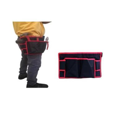Imagem de Cinto Porta Ferramentas Vermelho Pochete Cartucheira - Gimp