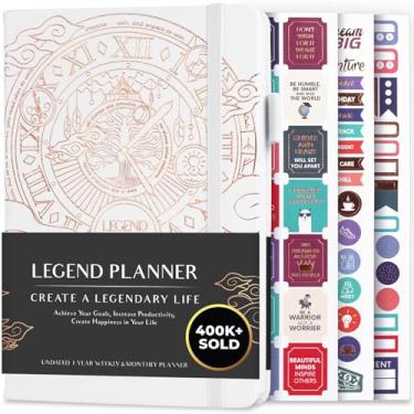 Imagem de Legend Planner – Planejador de vida semanal e mensal para atingir seus objetivos e viver mais feliz. Caderno organizador e diário de produtividade. A5 (branco)