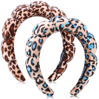 Imagem de Ztomine Bandanas de spa para lavar o rosto ou o rosto – Conjunto de 2 faixas de cabelo de tecido felpudo para maquiagem inchada, máscara, tratamento de pele