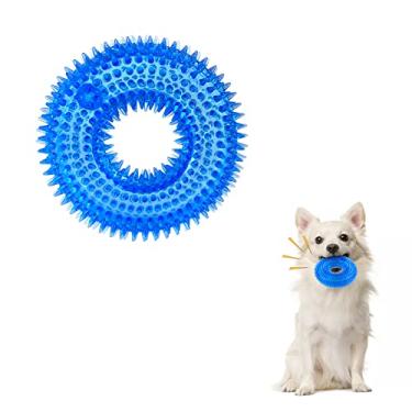 Imagem de Andiker Brinquedo para cães Squeaky, brinquedos mastigáveis de borracha termoplástica segura para moer e limpar os dentes brinquedos de buscar cães para melhorar a interatividade ao ar livre, adequado para todos os tamanhos de cães presentes e amantes de cães (pequeno)