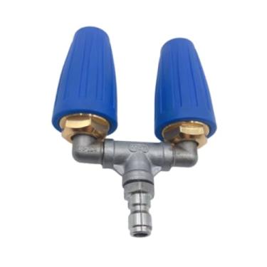 Imagem de Fenteer Bico de pulverização rotativo 4000 PSI Fácil de instalar Bocal de turbina dupla de alto desempenho para lavadora de pressão, Azul